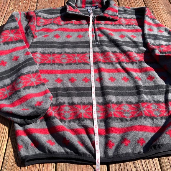 Vintage 1990s Nautica Fleece Nautech 1/4 Zip Aztec - Picture 5 of 7